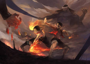 One Piece Masaüstü Luffy Ace Sabo Savaşı — One piece masaüstü Duvar Kağıdı