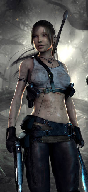 Lara Croft Iphone — Galaksi A18 Duvar Kağıdı