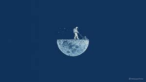 Minimalist Ay ve Astronot duvar kağıdı
