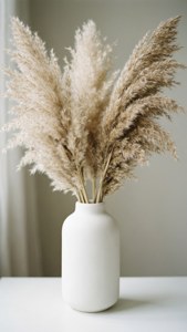 Beyaz vazo içinde kuru pampas otu, boho minimalist estetik. — iPhone 7 Duvar Kağıdı