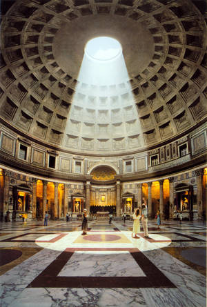 Pantheon Güneş Işığı Düz Aşağı — Havalı GIF Duvar Kağıdı