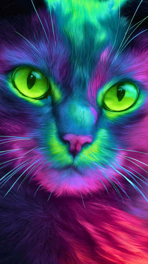 kedi,kedigil,hayvan,evcil hayvan,canlı,neon,parıltı,renkli,yanardöner,psikedelik,fantezi,rüya,canlı,parlak,elektrik,soyut,sanatsal,dijital,yakın çekim,portre