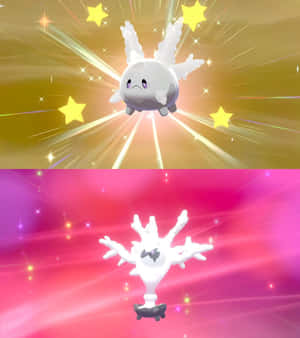 Parlayan Galarian Corsola ve Cursola İllüstrasyonu — Pokemon kılıç ve kalkan Duvar Kağıdı