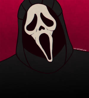 Pembe Bir Arka Planda Ghostface'in Büyüleyici Görüntüsü — Honor Magic V Flip 2 Duvar Kağıdı