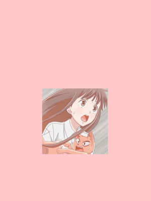 Pembe Minimalist Tohru Honda Fruits Basket Anime — Minimalist anime Duvar Kağıdı