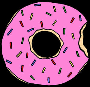 Pembe Serpintili Donut İllüstrasyonu