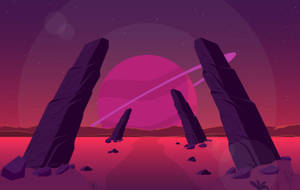 Pembe Stonehenge vektör sanatı duvar kağıdı