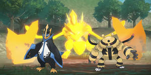 Pokemon Efsaneleri Arceus Electivire ve Empoleon duvar kağıdı — Pokemon efsaneleri arceus Duvar Kağıdı