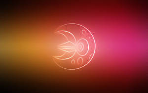 Pokemon Lunatone'un neon turuncu ve pembe fanart duvar kağıdı.