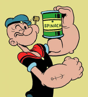 Popeye Ispanak Konservesi Tutuyor duvar kağıdı — Galaxy Z Fold Duvar Kağıdı