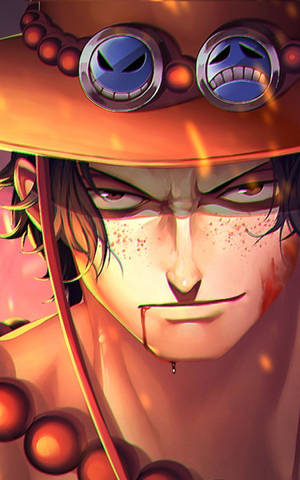 One Piece Kanlı Portgas D Ace mobil duvar kağıdı. — RedMagic Astra 2 Duvar Kağıdı