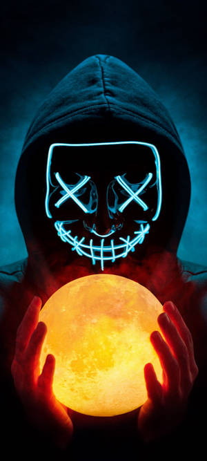 Realme 7 LED Maskeli Adam — iPhone 15 Pro Duvar Kağıdı