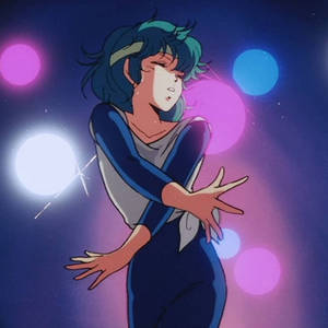 Retro Anime Estetiğinde Dans Eden Anime Kızı