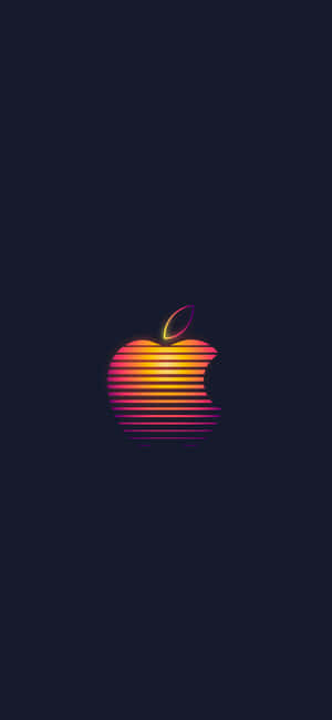 Retro Apple Logosu — iPhone Xs Max Duvar Kağıdı