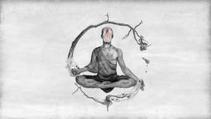 Ruhani Estetik Meditasyon Yapan Keşiş — Masaüstü GIF Duvar Kağıdı