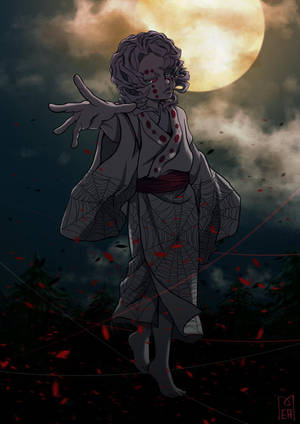 Rui ile Gece Demon Slayer duvar kağıdı