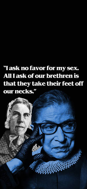 Ruth Bader Ginsburg monokrom mavi poster duvar kağıdı — iPhone 17e Duvar Kağıdı