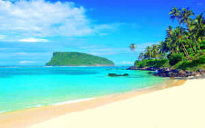 Sakin Fiji Plajı Gün Batımı — 2560x1080 Duvar Kağıdı