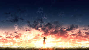Sakin Sakura Çiçekleriyle Anime Manzarası