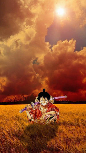 Samuray Mugiwara Luffy Gülümsüyor — Japon samuray Duvar Kağıdı