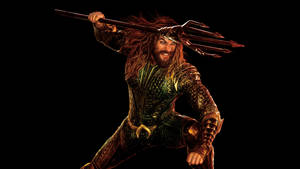 Mızrağıyla savaşa hazır göz korkutucu Aquaman duvar kağıdı — Pro Display XDR Duvar Kağıdı