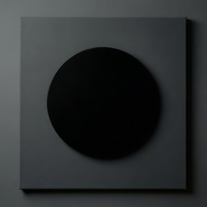 Koyu gri arka planda minimalist siyah daire, zen sadeliği. — Siyah estetik GIF Duvar Kağıdı