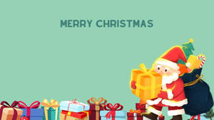 Sevimli Noel Baba ve Noel hediyeleri duvar kağıdı — Sevimli estetik noel Duvar Kağıdı