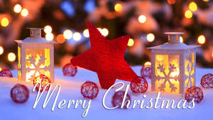 Sevimli Noel kırmızı yıldız süsü duvar kağıdı — Kırmızı noel Duvar Kağıdı