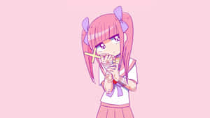 Sevimli Pembe Kawaii Arkaplan