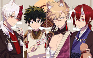 Sevimli Todoroki, Bakugo ve Midoriya duvar kağıdı