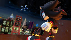 Shadow The Hedgehog Profil Fotoğrafı Yoğun Portresi — Estetik çizgi film Duvar Kağıdı