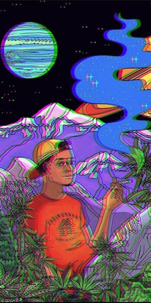 Sigara İçen Trippy Estetik — Trippy Estetik Duvar Kağıdı