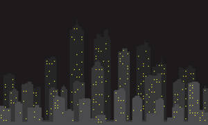 Simple city outline at night wallpaper
