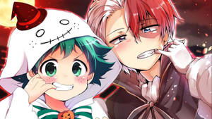 Şirin Todoroki ve Genç Midoriya duvar kağıdı