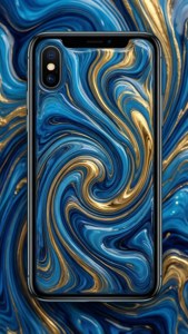 iPhone X ile soyut sıvı duvar kağıdı.