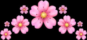 #emoji #taç #pembe #çiçek #corona #emoji #flor #rosa - Iphone Çiçek Emojisi Png, Şeffaf Png — Pembe Çiçekli Duvar Kağıdı