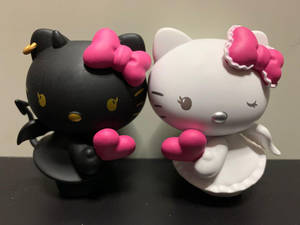 Siyah beyaz Hello Kitty Cadılar Bayramı duvar kağıdı