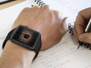 Siyah Silikon Kayışlı Apple Watch duvar kağıdı