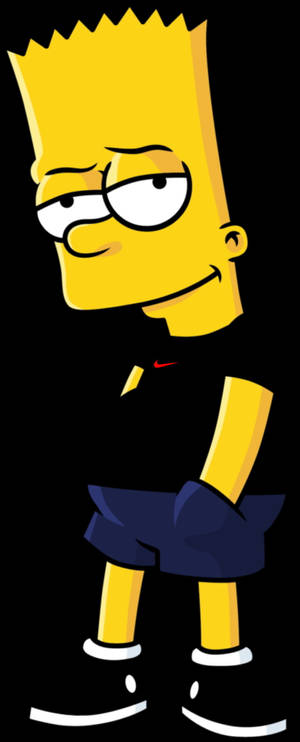 Siyah Tişörtlü Havalı Bart Simpson — Galaxy Z Fold 6 Duvar Kağıdı