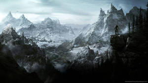 Skyrim karlı dağlar duvar kağıdı