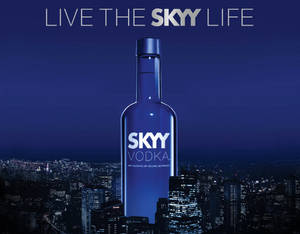 Skyy Vodka Live The Skyy Life Posteri — Koyu mavi Duvar Kağıdı