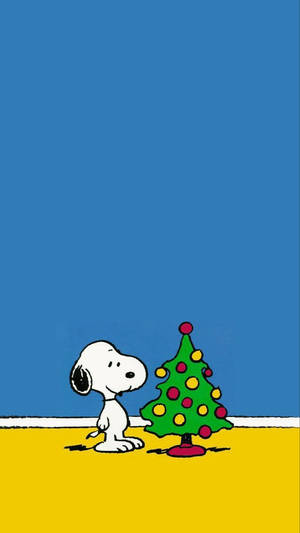 Snoopy Noel Ağacı Mobil Duvar Kağıdı
