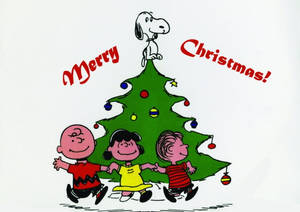 Snoopy Noel Ağacı Tepesi Duvar Kağıdı