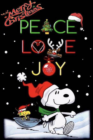 Snoopy Noel Barış Sevgi Neşe Duvar Kağıdı
