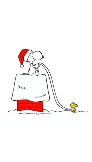 Snoopy Noel Beyaz Duvar Kağıdı