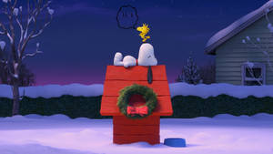 Snoopy Noel Evi Çelengi Duvar Kağıdı