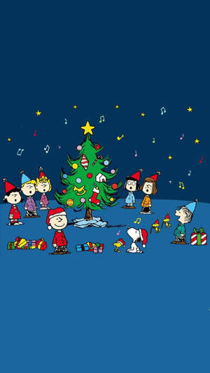 Snoopy Noel Şarkısı Söylüyor Duvar Kağıdı