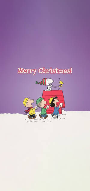 Snoopy Noel iPhone — Galaksi A27 Duvar Kağıdı