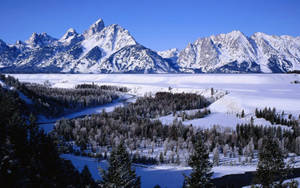 Soğuk Grand Teton Milli Parkı duvar kağıdı