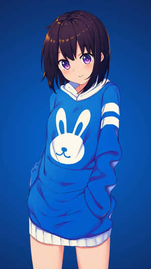 Anime Kızı Kapüşonlu Sweatshirt resimleri — Sevimli anime kızı Duvar Kağıdı